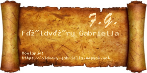 Földváry Gabriella névjegykártya