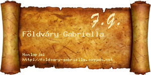 Földváry Gabriella névjegykártya